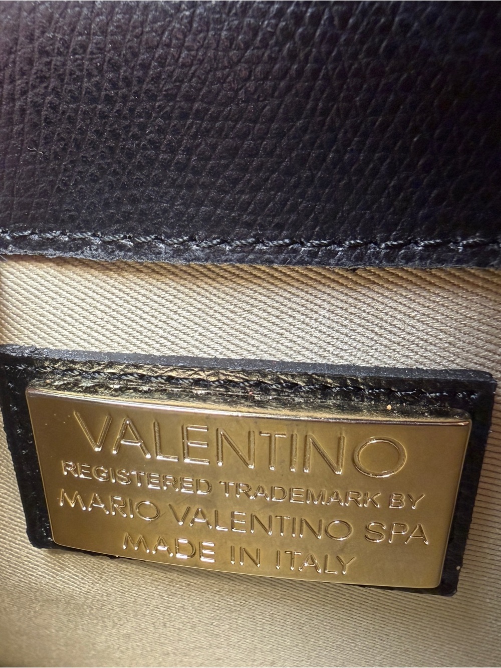 Valentino Black Leather Satchel with Gold Stud Detailing EUC with COA - Picture 9 of 10